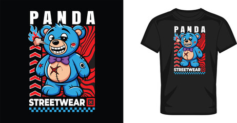 Panda streetwear t shirt design