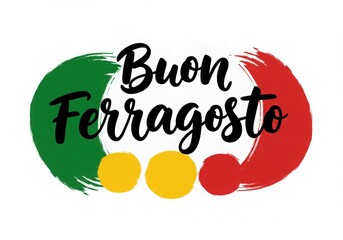 Buon ferragosto italian holiday greeting with italian flag colors