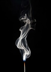 Obraz premium Candle with smoke fragility cigarette darkness.