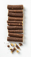 Cookies on a white background, Pile of dried kava kava roots on white background., this natural herbal planOrganic Dried Licorice Root Slices for Herbal Use, cinnamon sticks on wooden background