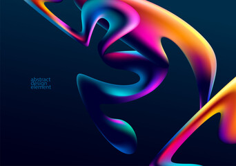 Abstract background of fluid 3d iridescent lines. Elegant colorful wallpaper.