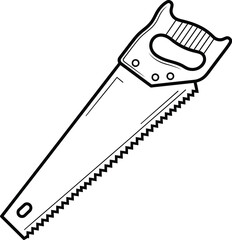 Obraz premium Hand Saw Vector Icon Carpentry Tool Illustration
