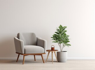 Armchair and plant