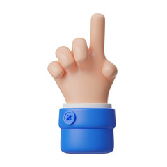 3D Pointing Finger Hand Gesture Modern Digital Illustration