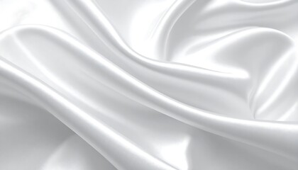 Elegant flowing white silk fabric background texture with soft folds