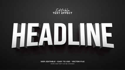 Editable headline 3d text effect, bold text effect template