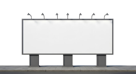 Obraz premium Billboard blank. Realistic empty billboard isolated on white background. City outdoor blank banner large format for advertise media. Outdoor advertising poster template. Empty bill board for ad media.