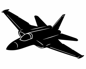 Modern Fighter Jet Silhouette Flying