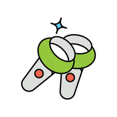 vr controller color line icon with white background vector stock illustration