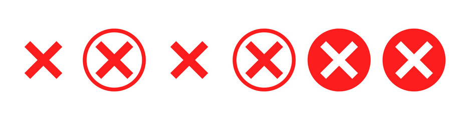 Obraz premium A collection of red cross icons inside circles with a transparent background