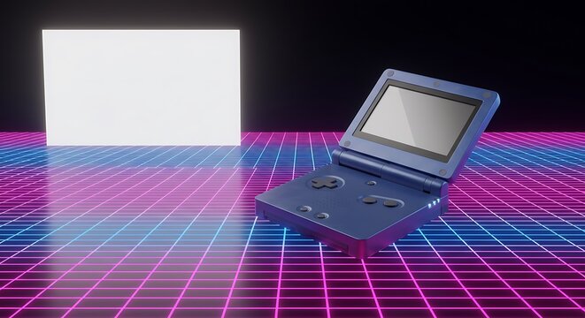 Retro handheld game console technology design - Powered by Adobe