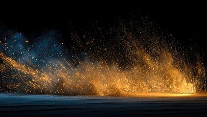 Fiery sparks and smoke from a welding process