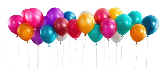 The vibrant assortment of balloons creating a joyful festive atmosphere.