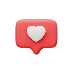 Love Message: A single, vibrant red speech bubble, its message of affection delivered through a simple, yet universally understood symbol.