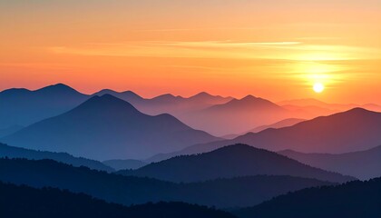 Obraz premium Sunrise over mountain range