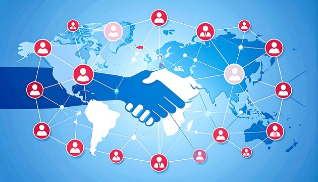 Global business network connections, partnership with international collaboration