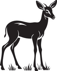 Adorable baby gazelle calf with soft brown fur in a grassy field isolated on transparent background