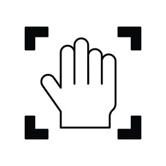 Fototapeta premium hand tracking glyph icon with white background vector stock illustration
