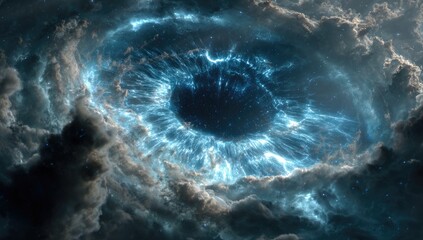 Cosmic eye, swirling nebula