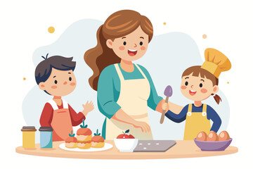 Ideal for educational content, parenting blogs, recipe books, and family-themed advertisements.