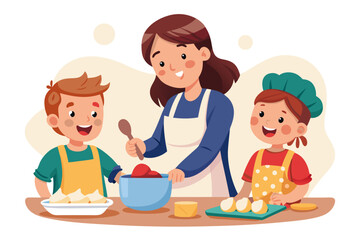 Ideal for educational content, parenting blogs, recipe books, and family-themed advertisements.