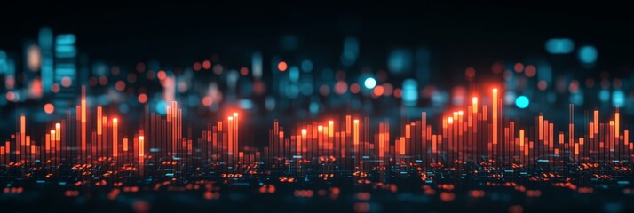 Abstract Data Visualization for Markets and Technology Concept with Digital Analysis of Trends