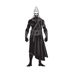 Subterranean Hades digital black silhouette, rendered perfectly for clarity and appeal – Hades silhouette – Hades Vector – Silhouette of Hades – Greek god silhouette

