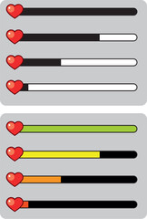 Heart Health and Energy Bars – Game HUD Icons
