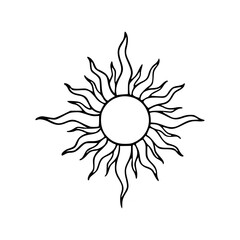 radiant sun line art design