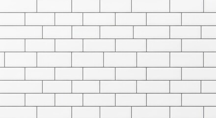 White Ceramic Subway Tiles with Dark Grout Seamless Pattern
