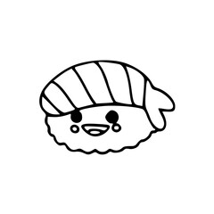 cartoon sushi with smiling expression
