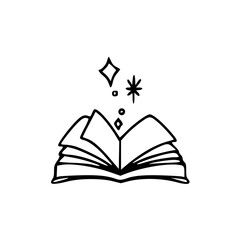 magical open book with sparkles and shine