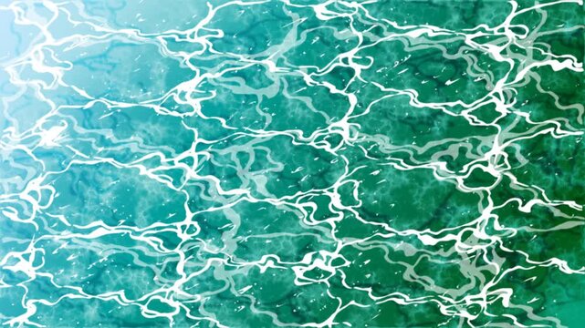 Clear tidal waving animation. 2D ocean tide moving on the ocean.