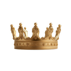 Ornate gold crown with intricate patterns and regal design