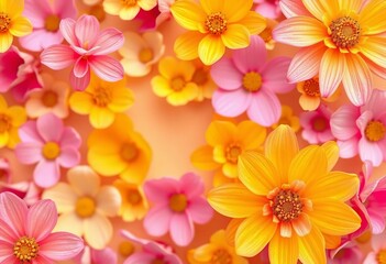 Obraz premium Pastel floral abstract wallpaper, vibrant summer vibe flat design, pastel, cheerful