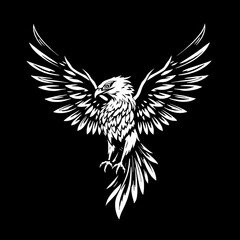 Obraz premium Soaring eagle illustration with wings upright