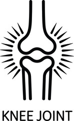 Stylized line art illustration of a healthy knee joint with radiating lines