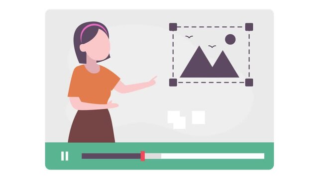 Graphic Designer Giving Handful Tips animation, Illustrator Artist giving lecture animated video,Online video Training Clip, E-Learning footage, Virtual courses or Digital Academy motion graphics