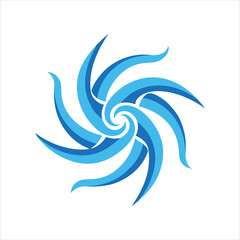 Minimalist Wind Symbol Isolated Vector Template