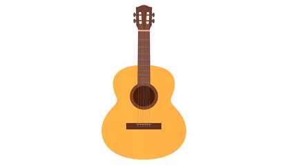Illustration of a classic acoustic guitar isolated against a white background