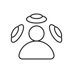 spatial audio line icon with white background vector stock illustration