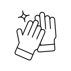 smart gloves line icon with white background vector stock illustration