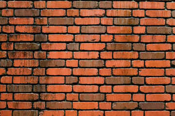Brick wall with red brick, red brick background.