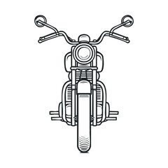 Classic motorcycle front view for design and creative projects