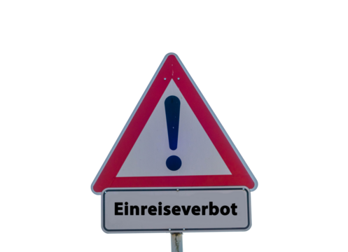 Einreiseverbot Schild freigestellt