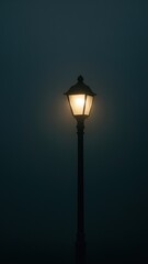 Obraz premium Mysterious foggy street lamp glow.
