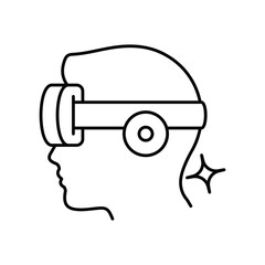 metaverse access line icon with white background vector stock illustration