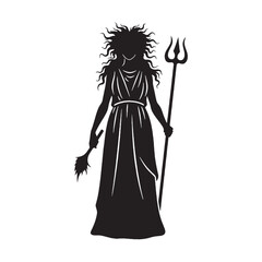 Artistic Chaos digital black profile, featuring a minimalist yet striking aesthetic – Chaos silhouette – Chaos Vector – Silhouette of Chaos – Greek god silhouette

