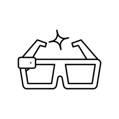 ar glasses line icon with white background vector stock illustration