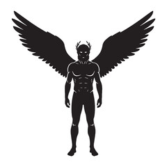 Authentic Chronos digital black visual, accurately portraying this beloved deity – Chronos silhouette – Chronos Vector – Silhouette of Chronos – Greek god vector

